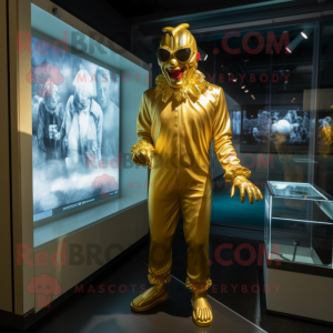 Gold Evil Clown mascotte...