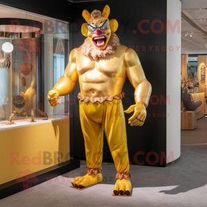 Gold Evil Clown mascotte...