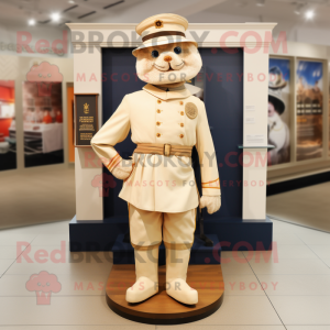 Cream Civil War Soldier mascot costume character dressed with a Playsuit and Anklets