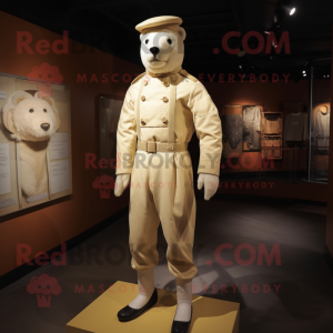 Cream Civil War Soldier mascot costume character dressed with a Playsuit and Anklets