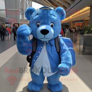 Blue Bear mascotte kostuum...