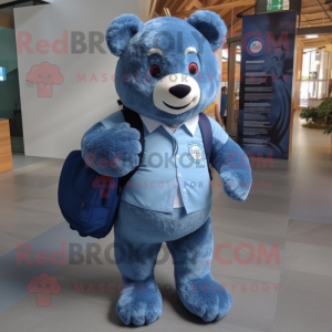 Blue Bear maskot kostume...