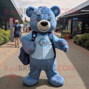 Blue Bear maskot kostume...