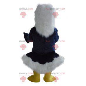 Mascot big blue white and yellow eagle all hairy -