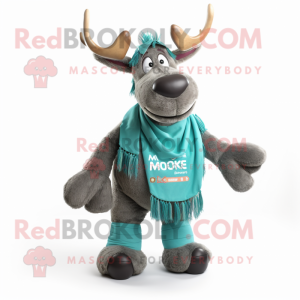 Teal Moose mascotte kostuum...