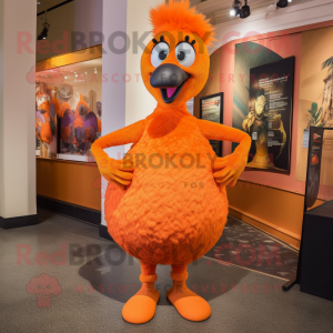 Orange Peacock maskot drakt...