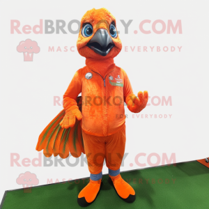 Orange Peacock maskot...