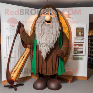 Brun Celtic Harpe maskot...