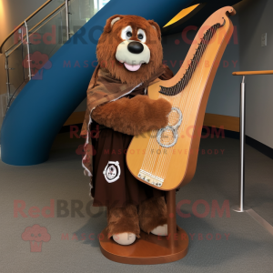 Brun Celtic Harpe maskot...
