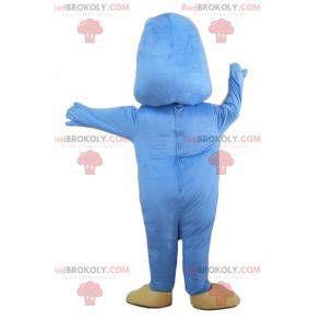 Mascotte uccello pulcino blu gigante e divertente -