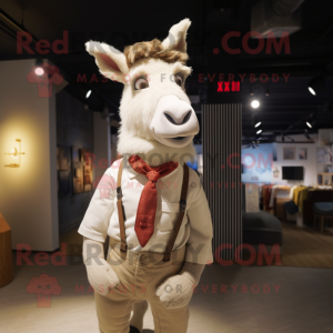 Cream Donkey maskot kostym...