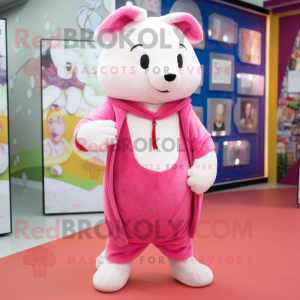 Pink Hermelin maskot...