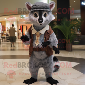 Grå Civet maskot kostume...