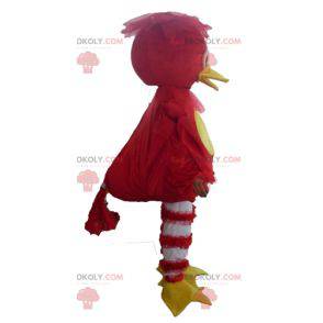 Mascotte d'oiseau rouge jaune et blanc de canard -