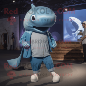 Silver Blue Whale mascotte...