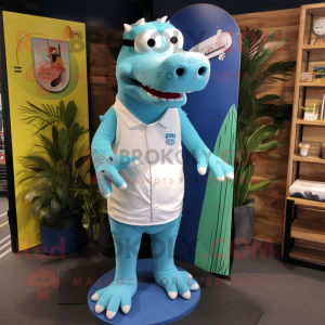 Sky Blue Crocodile mascotte...