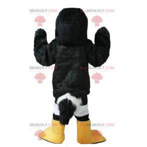 Mascotte de toucan de perroquet noir blanc et jaune -