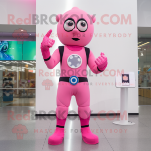 Pink Superhelte maskot...