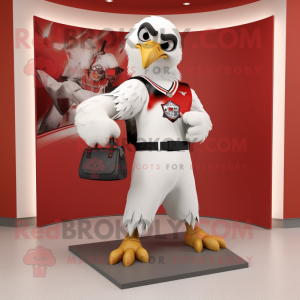 Hvid Falcon maskot kostume...