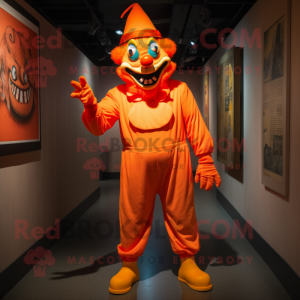 Orange Evil Clown maskot...