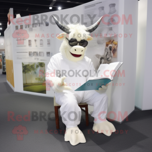 Hvid Minotaur maskot...