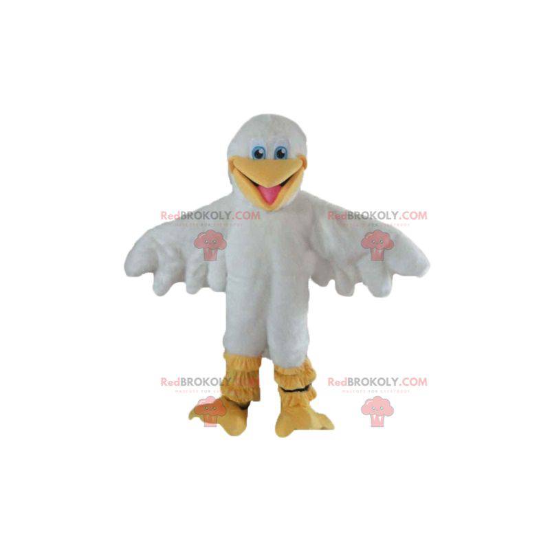 Mascotte de mouette de canard blanc et jaune - Redbrokoly.com