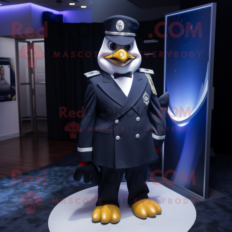 Navy Ice mascot costume character dressed with a Tuxedo and Cufflinks