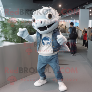 Grijs Barracuda mascotte...