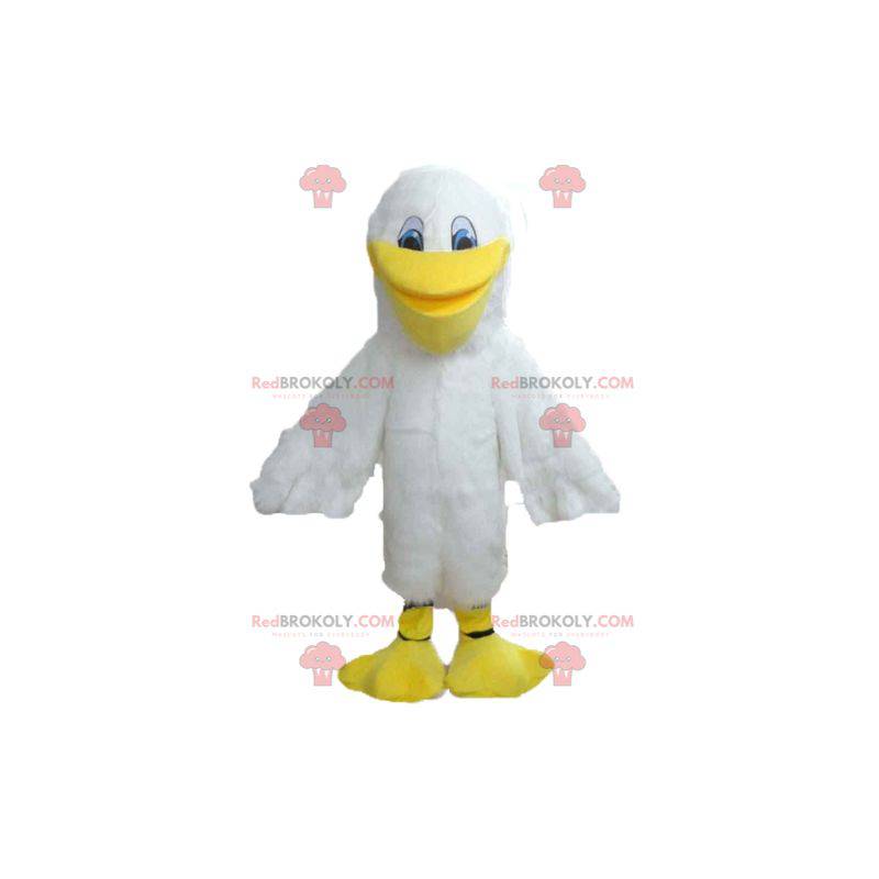 Mascotte de mouette de goéland blanc et jaune - Redbrokoly.com