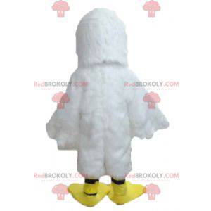 Mascotte de mouette de goéland blanc et jaune - Redbrokoly.com