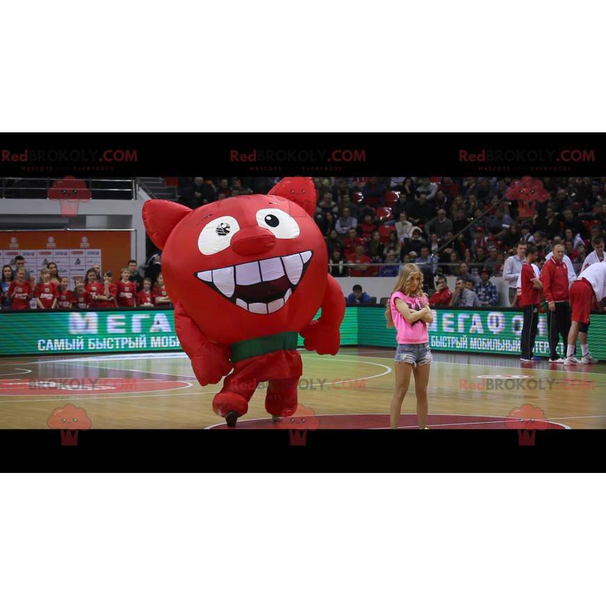 Mascote gigante do diabo vermelho - Redbrokoly.com