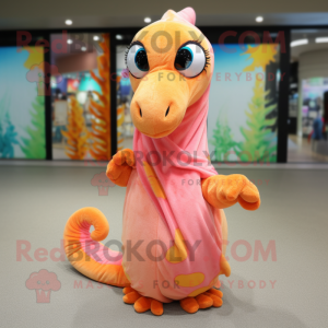 Peach Sea Horse mascotte...