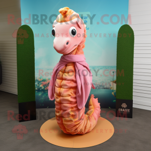 Peach Sea Horse mascotte...