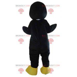 Mascote pássaro pinguim preto branco e amarelo - Redbrokoly.com