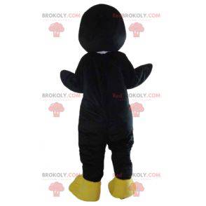 Mascote pássaro pinguim preto branco e amarelo - Redbrokoly.com