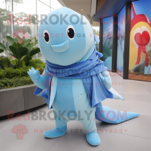 Sky Blue Stingray maskot...