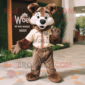Brown Say Wolf mascotte...