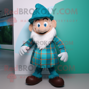 Cyan Leprechaun Hat maskot...