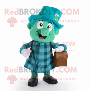 Cyan Leprechaun Hat maskot...