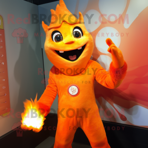 Orange Fire Eater maskot...