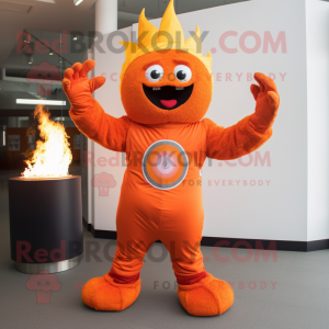 Orange Fire Eater maskot...