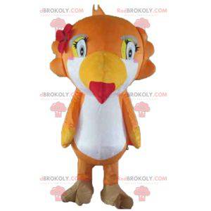 Mascotte de perroquet de toucan orange blanc et jaune -