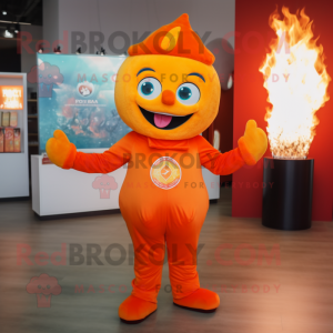 Orange Fire Eater maskot...