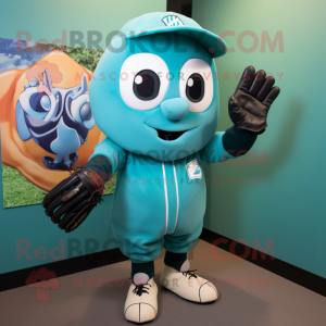 Teal Baseball Glove maskot...