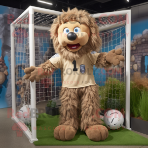 Tan Soccer Goal mascot costume character dressed with a Cargo Pants and Bracelets