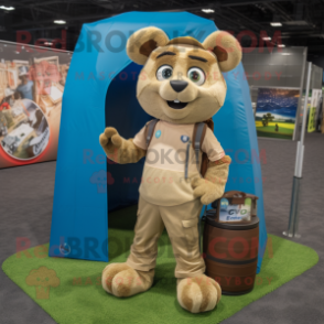 Tan Soccer Goal mascot costume character dressed with a Cargo Pants and Bracelets