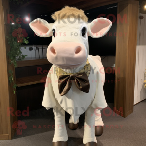 Creme Hereford Cow maskot...