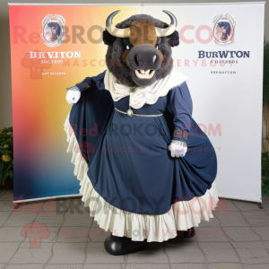 Navy Bison maskot kostume...