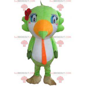 Mascotte de perroquet de toucan vert blanc et orange -