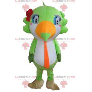 Mascote papagaio tucano verde branco e laranja - Redbrokoly.com